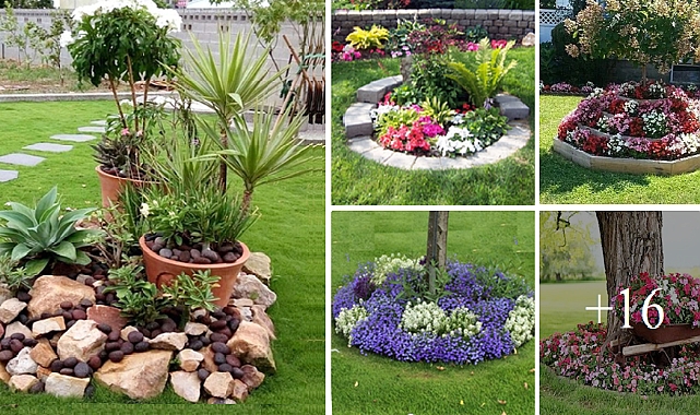 How to add elegance to your garden with flowers under tree and garden islands