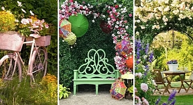 Design a charming garden with stylish decorations