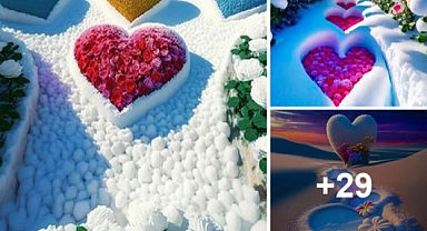 Amidst the snowy backdrop, a vibrant sea of roses flourishes, presenting a mesmerizing masterpiece of nature’s artistry upon a pristine white canvas