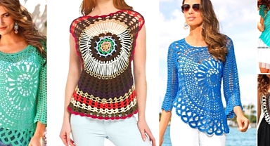 Beautiful asymmetrical crocheted blouses / Step-by-step tutorial course