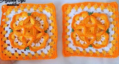 How to crochet motif flower