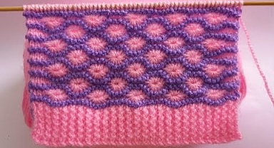 Knit a Double Color Lozenge Model Vest