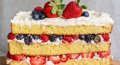 Strawberry & Blueberry Layer Cake