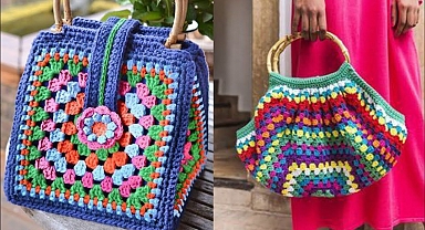 latest and stylish hand knitting crochet hand bags/Amazing crochet bags