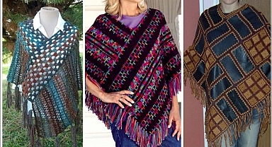 Trendi Gorgeous collection of Knitted Crochet poncho, triangle scarf designes