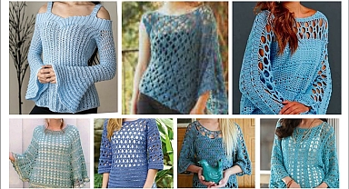 Very Beautiful Fancy Cotton yarn Crochet knitted Lace Pattern Women fashion Beggie Top Blouse Dress